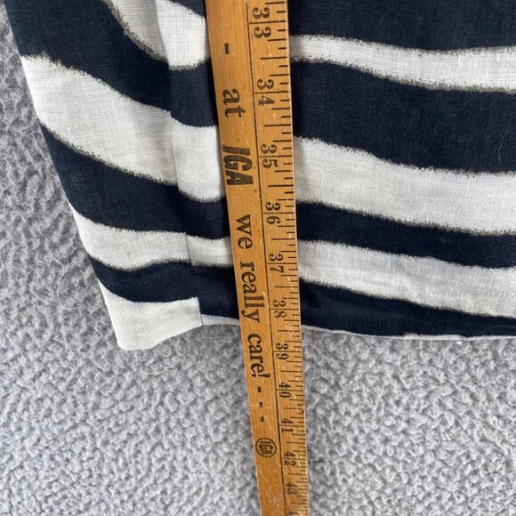Banana Republic Dress Women 10 Ivory Black Zebra Stripe Linen Sheath Career Work - Picture 10 of 11